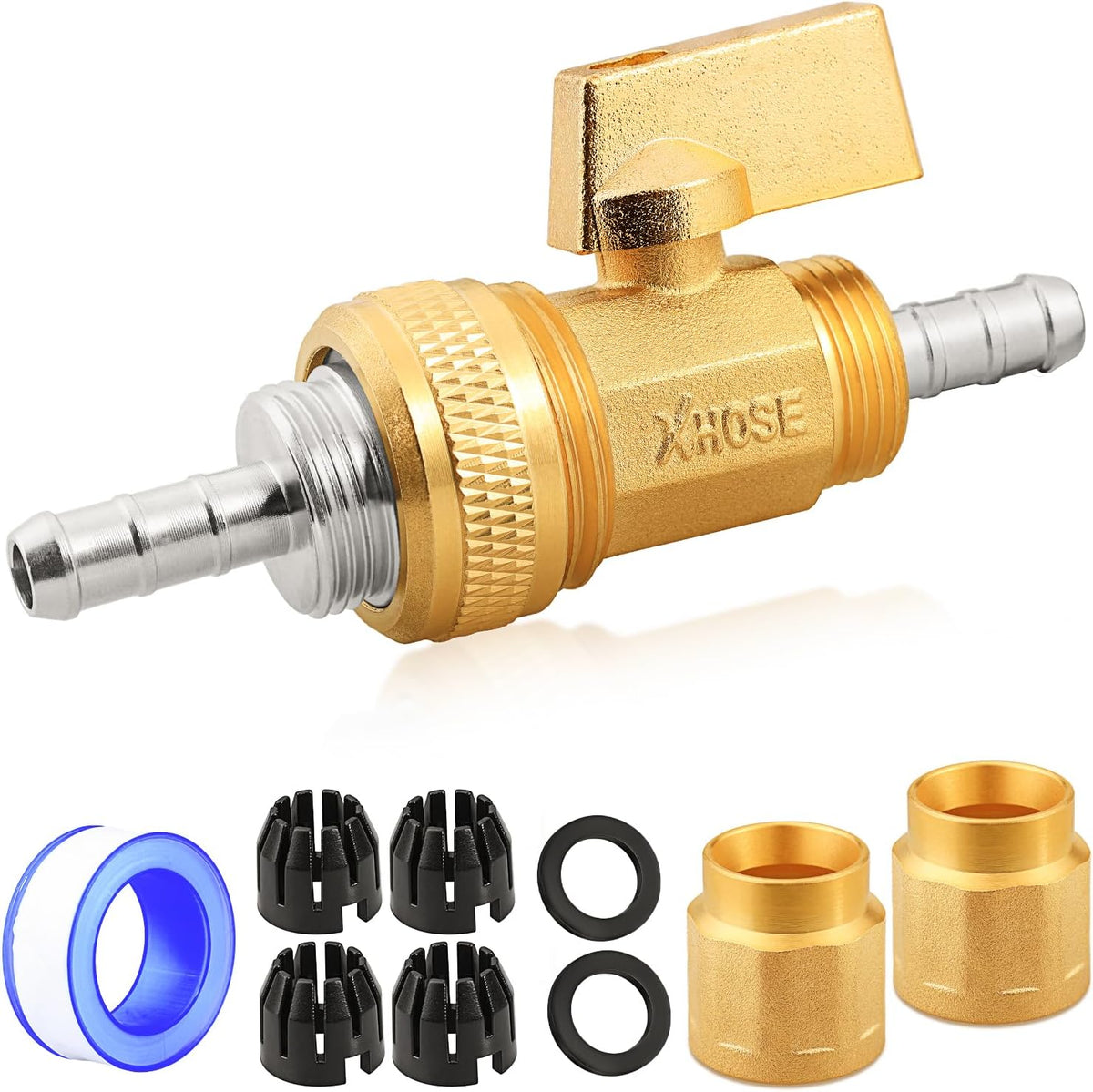 UNWAVER Expandable Garden Hose Repair Kit with Shut off Valve 1Set