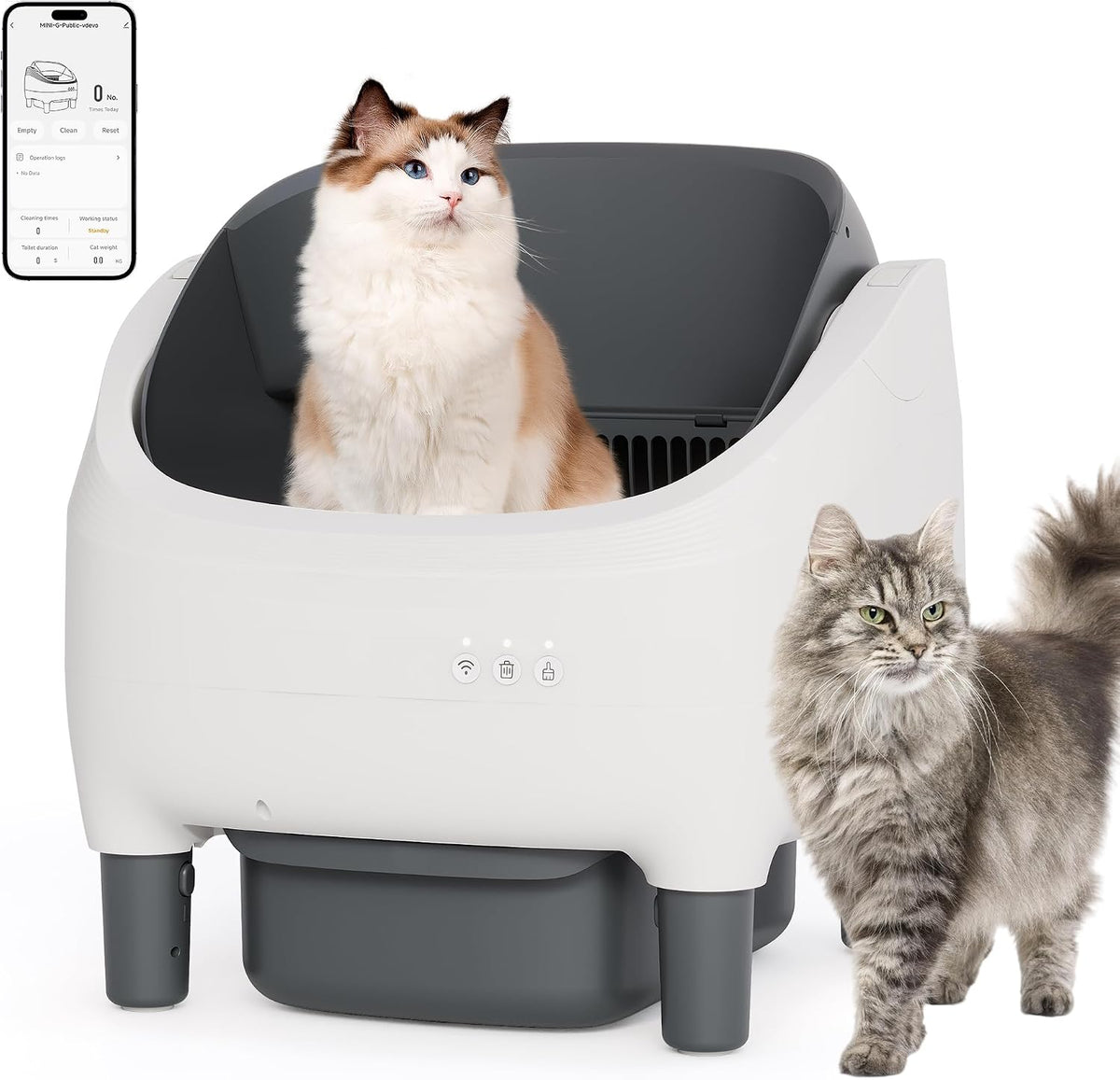 Self Cleaning Litter Box for Multiple Cats, Smart Automatic Litter Box