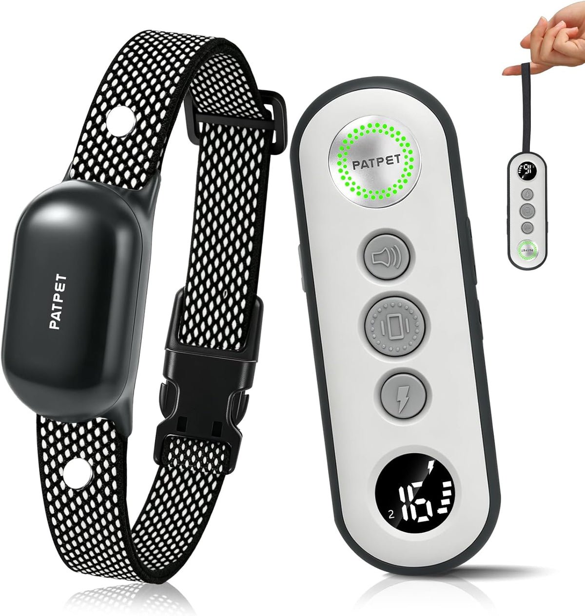 PATPET Shock Collar for Dogs - 4000FT Dog Training Collar with Remote, IPX7 Waterproof 4 Modes(Beep/Vibration/Shock/Safe) Dog Shock Collar, Rechargeable E-Collar for Small Medium Large Dogs(Dark Grey)