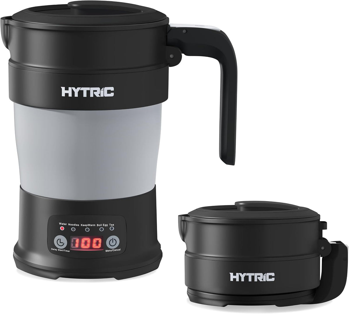 HYTRIC Travel Electric Kettle, 700ML Collapsible Hot Water Kettle, Black
