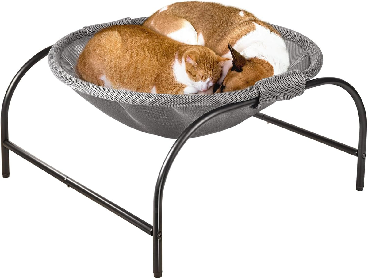 JUNSPOW Cat Bed Large Free-Standing Detachable Pet Hammock Cat Sleep, Grey