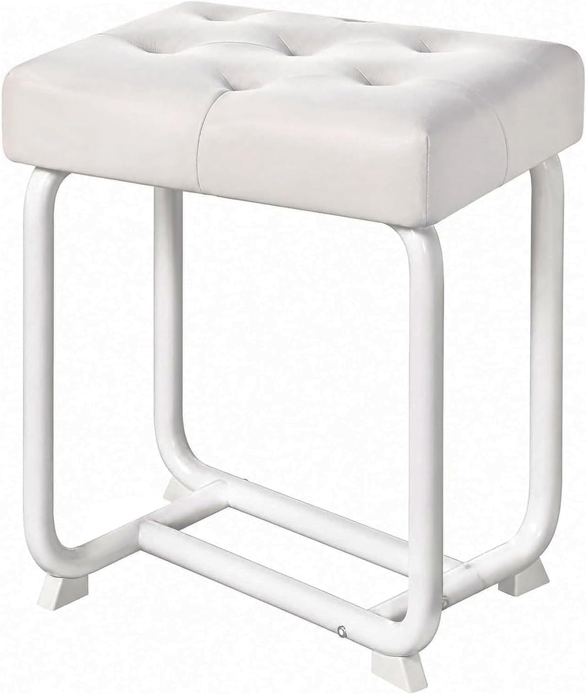 BEWISHOME White Vanity Stool, Makeup Chair for Vanity, 280 Lb Capacity