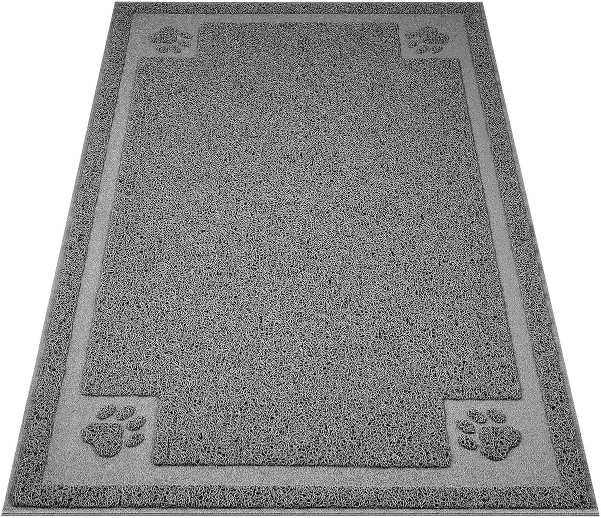 UPSKY Large Cat Litter Mat Trapper 35"×23", Waterproof, Non-Slip, Gray