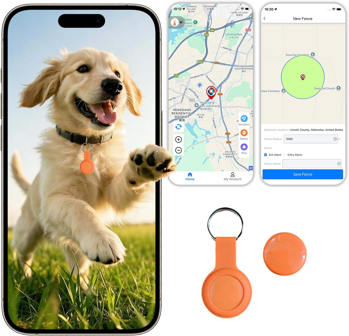 Pet GPS Tracker for Cats & Dogs – No Monthly Fee, No SIM Required, Real-Time Location Tracking – Smart Collar Compatible with Android & Ios – Ideal for Dogs, Cats, Kittens & Small Pets