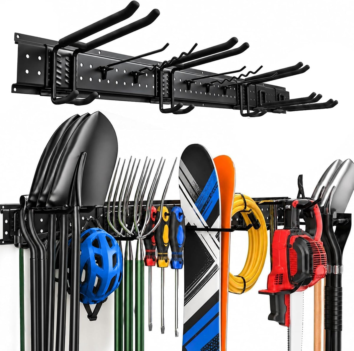 PTUNA 49.5" Garage Tool Organizer Wall Mount - 400 Lbs Garden Tool Holder