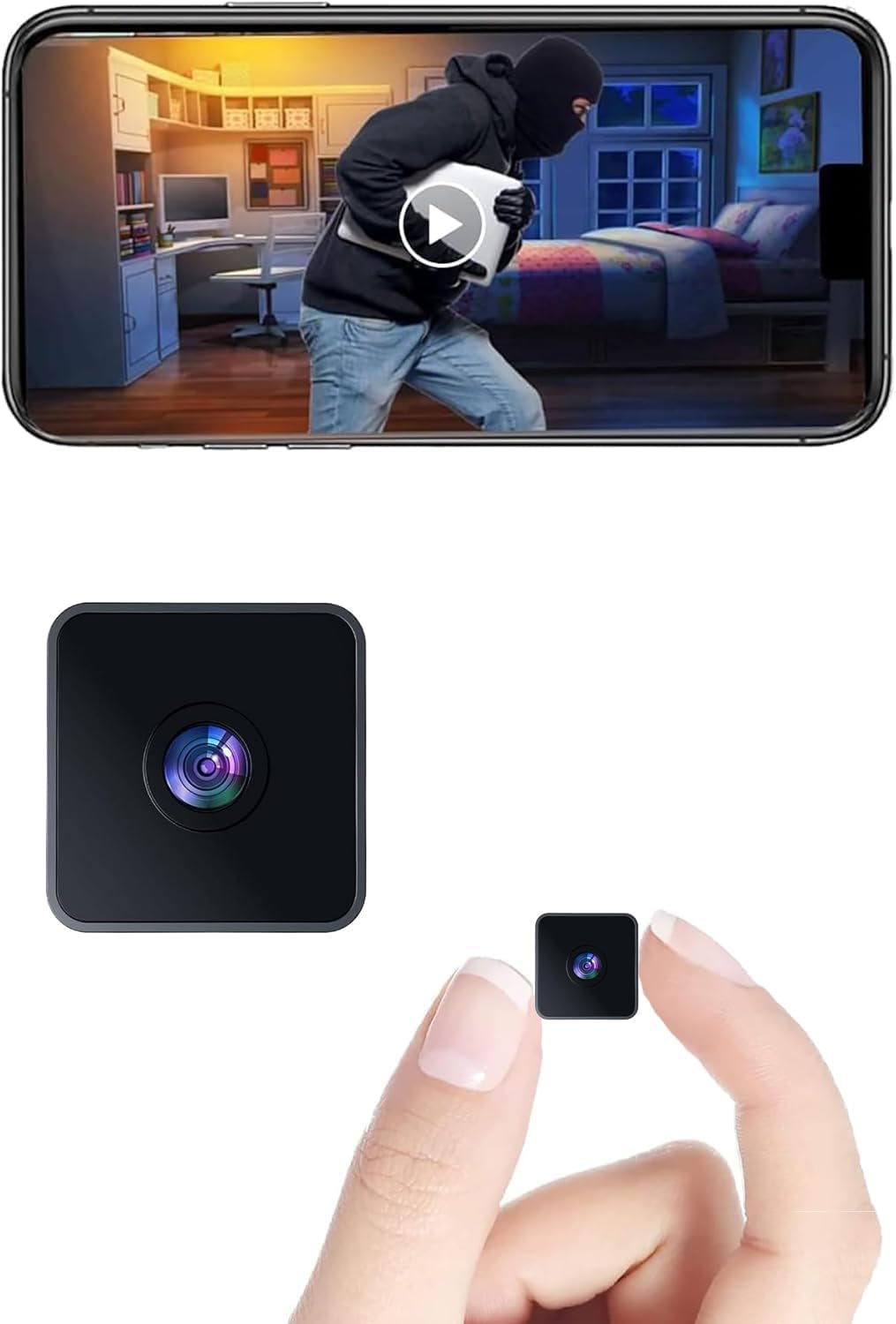 2K Minismart Hidden HD Cameras Wireless Wifi Camera for Home Security - Night Vision, Motion Detection, Built - in Battery, App Control (Ios & Android) - Ideal Indoor Nanny, Pet & Dog Camera