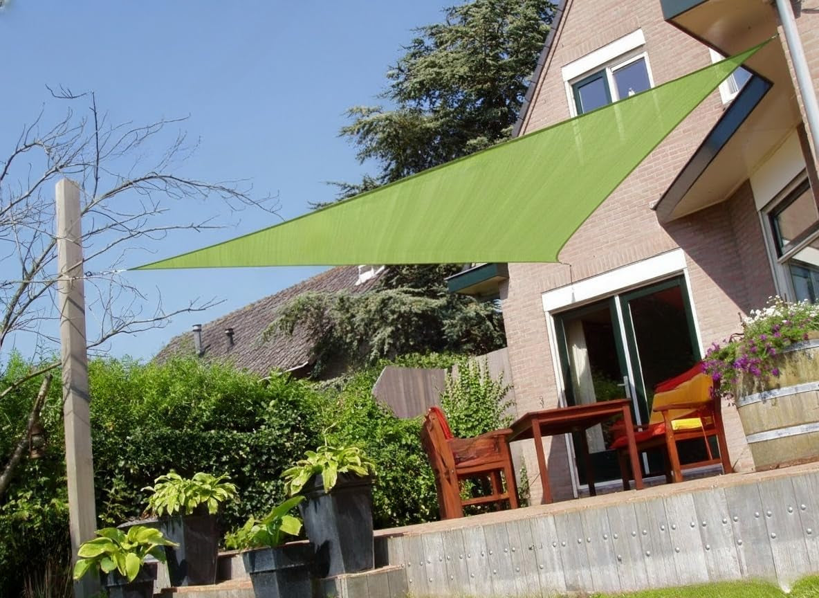 Triangle Sun Shade Sail Canopy,14' X 14' X 14' Lime Green