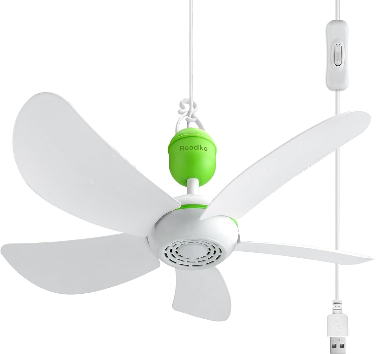 17" Portable USB Ceiling Fan for Camping Tent Gazebo RV Cruise