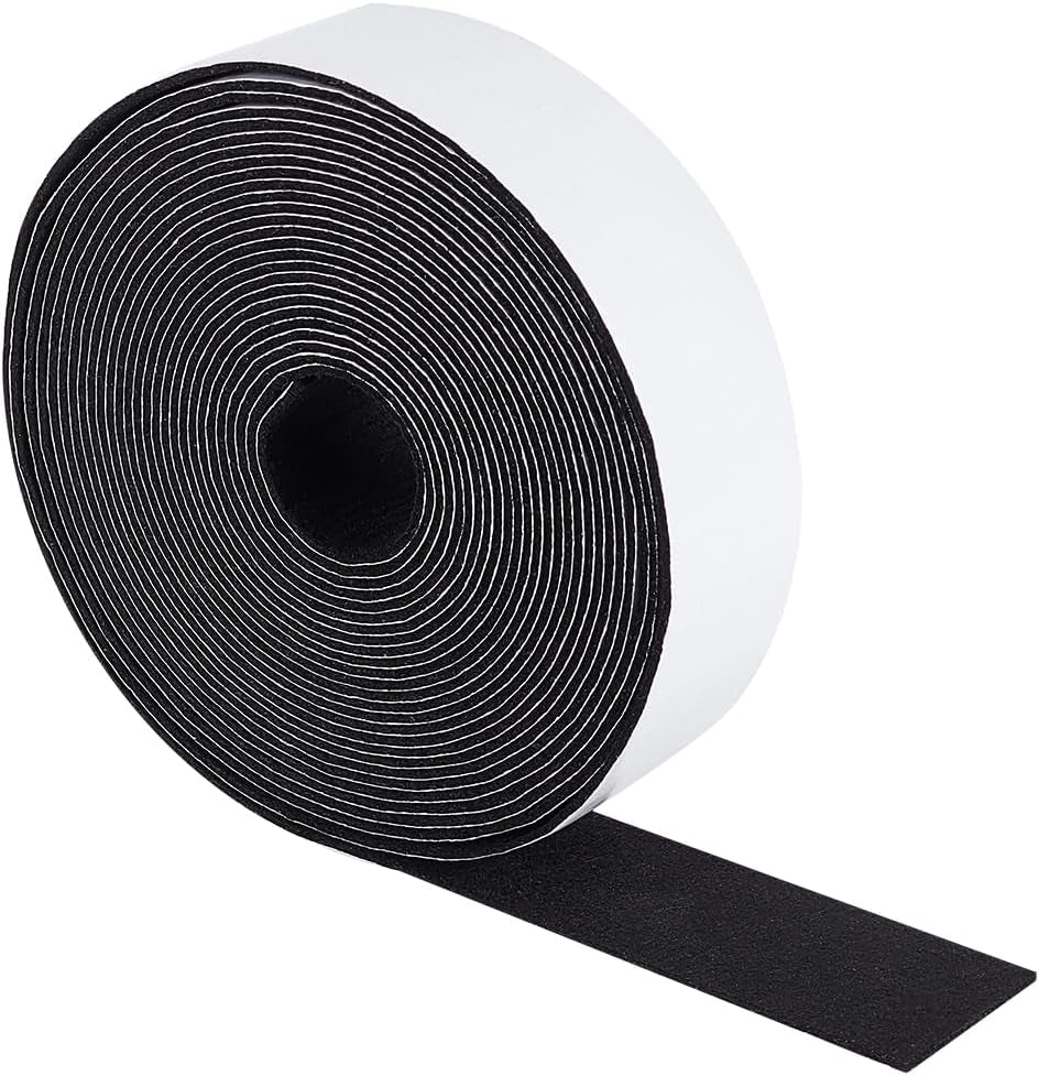 BENECREAT 315 in Black Self-Adhesive Felt Tape, 1.5In Wide 2Mm Thick