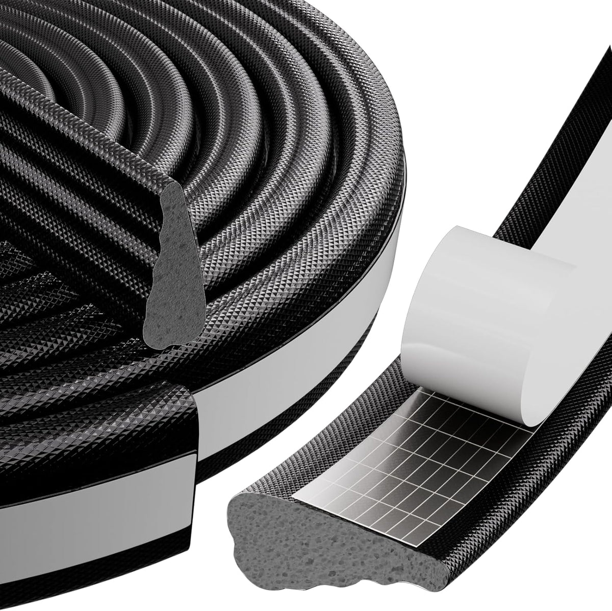 3Pcs×196" Wedge Weather Stripping Door Seal for Door Frame & Window,Black