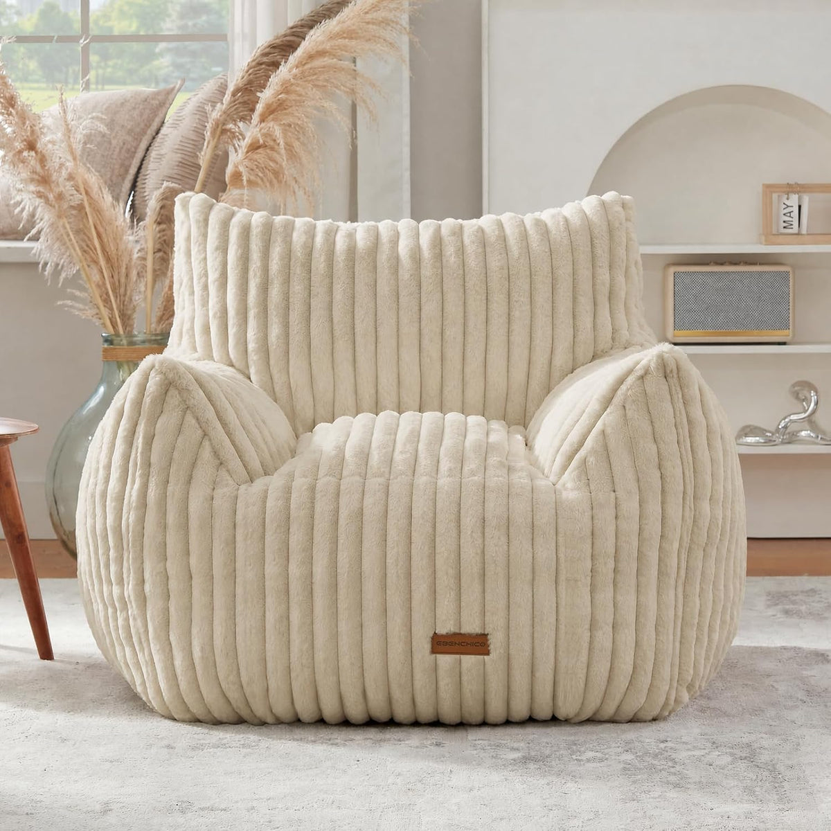 Giant Bean Bag Chair for Adults Teens with Armrest Large Beanbag Couch Sofa