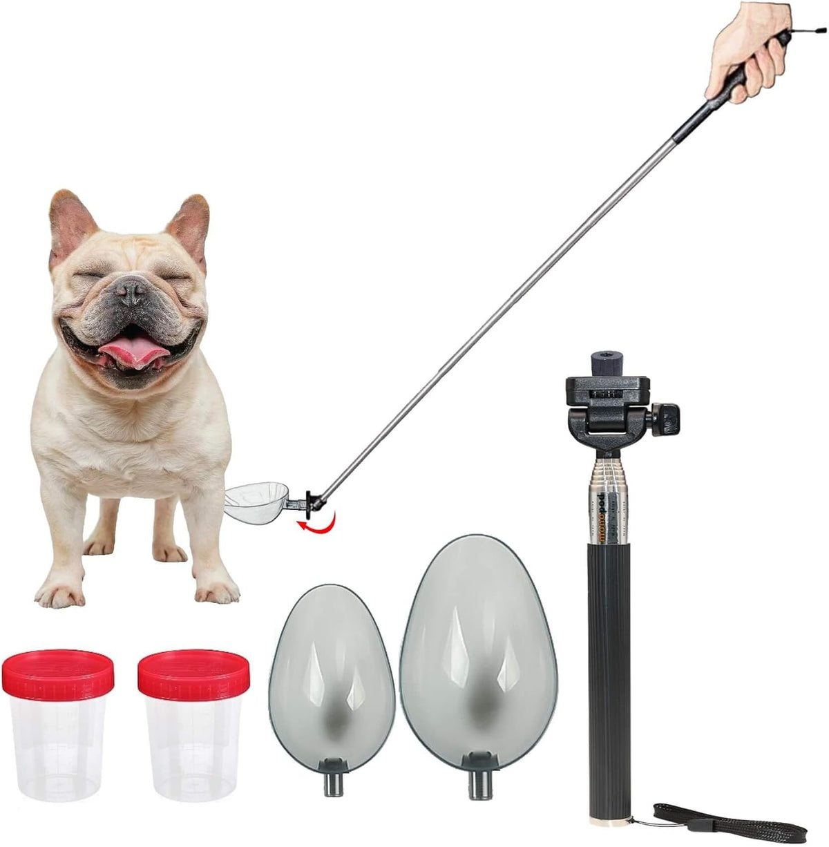 Dog Cat Urine Collector- Telescopic Handled Dog Pee Sample Catcher for Veterinary Supplies, Urine Stick for Small Large Female Dogs Extends to 42"