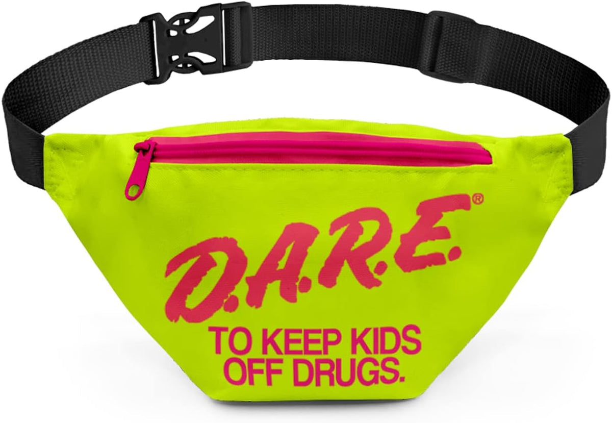 Tipsy Elves DARE Fanny Pack with Adjustable Belt and 3 Zippered Pockets - Neon Fanny Pack - Includes Discreet Hidden Zipper Pocket for Storing Valuables (Neon Green)