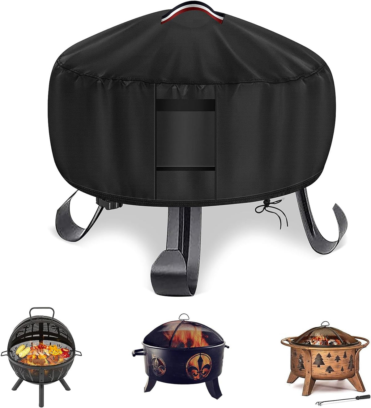 36" Fire Pit Cover for round Fire Table Patio Waterproof, 36X34In