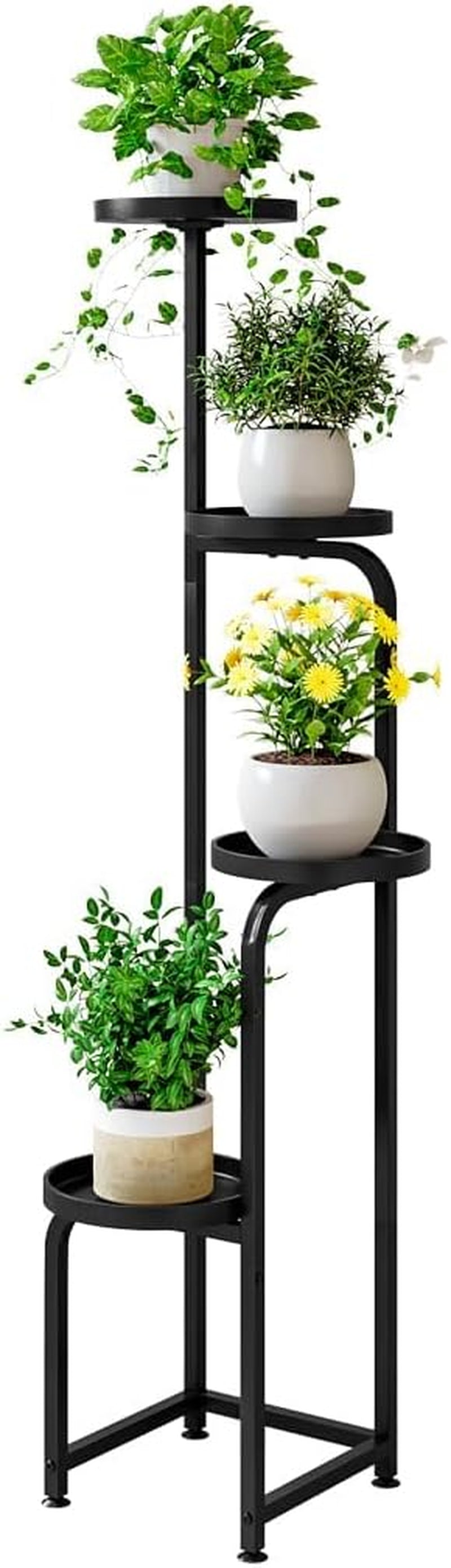 INGIORDAR Plant Stand Indoor Outdoor Corner Tall Plant Shelf 4 Tier Metal