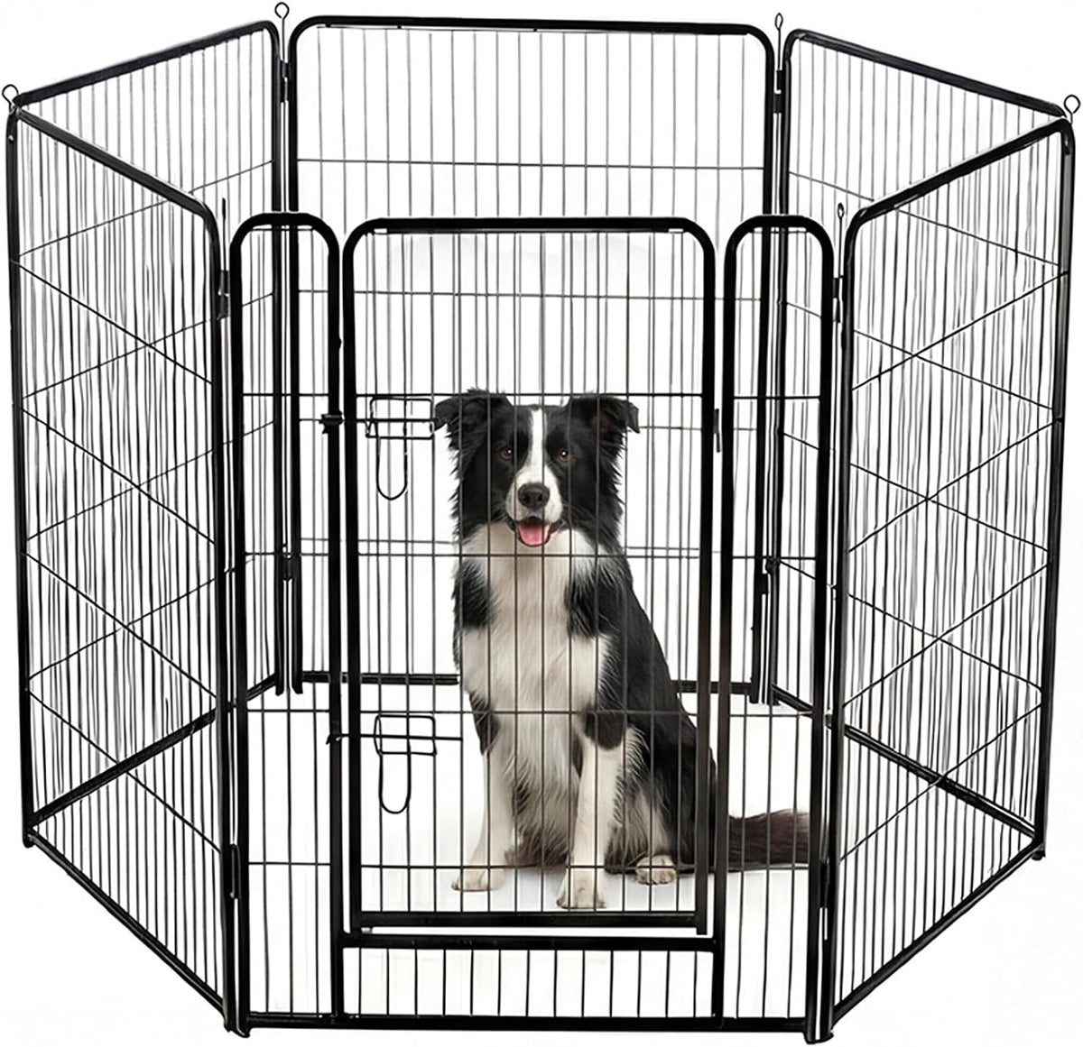 DUMOS Dog Playpen 40 Inch 6 Panels Indoor Outdoor Metal Pet Fence