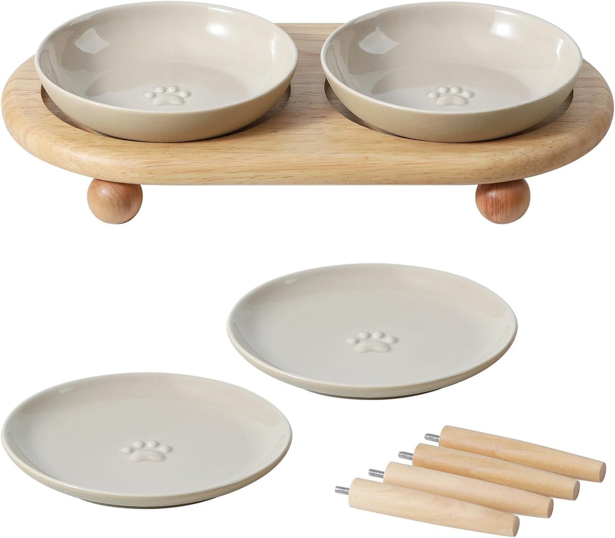 Havniva Elevated Cat Bowls, Cat Food and Water Bowl Set, Ceramic Cat Bowl