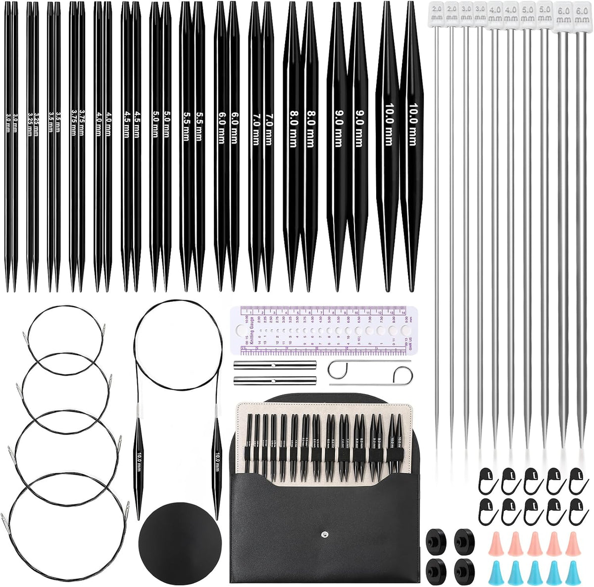 13 Pairs Interchangeable Knitting Needles Set with 4 Flexible Cables