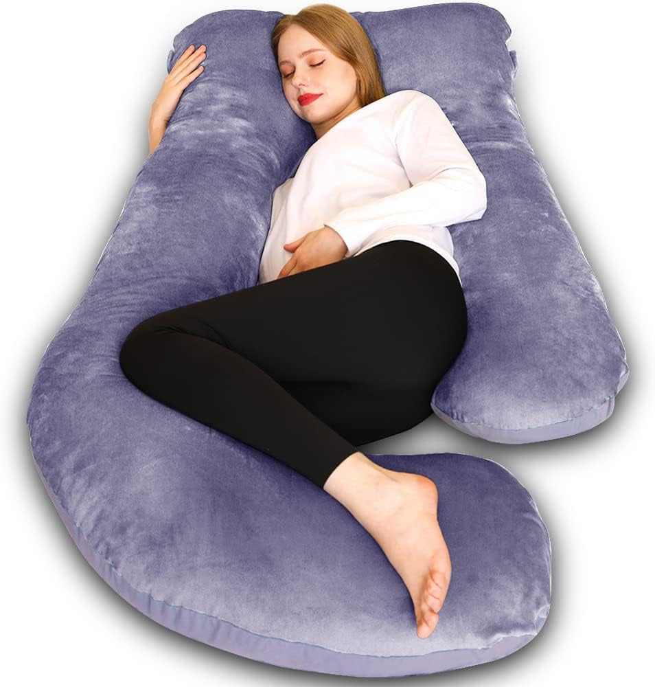 Chilling Home Pregnancy Pillow, U Shaped Full Body Maternity Pillow 58 Inch, Pregnant Women Must Haves Pregnancy Pillows for Sleeping with Removable Cover