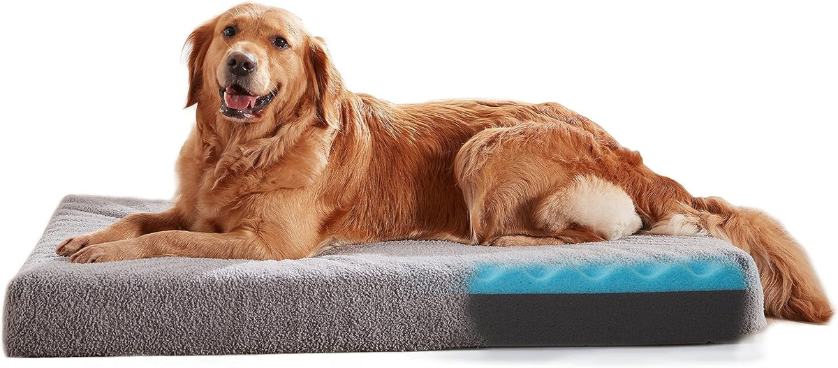 Orthopedic Extra Large Dog Bed for Large Dogs, 41 Inches XL Washable with Waterproof Liner and Cooling Gel Memory Foam, Fits up to 90 Lbs Pets