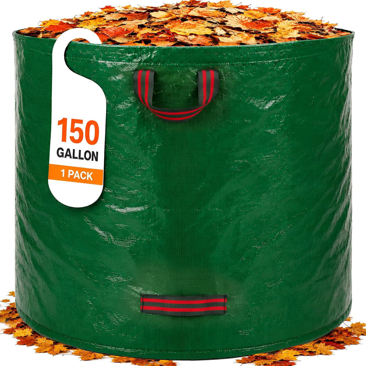 150 Gallon Oversized Reusable Yard Waste Bags, Leaf Bags for Lawn Cleanup