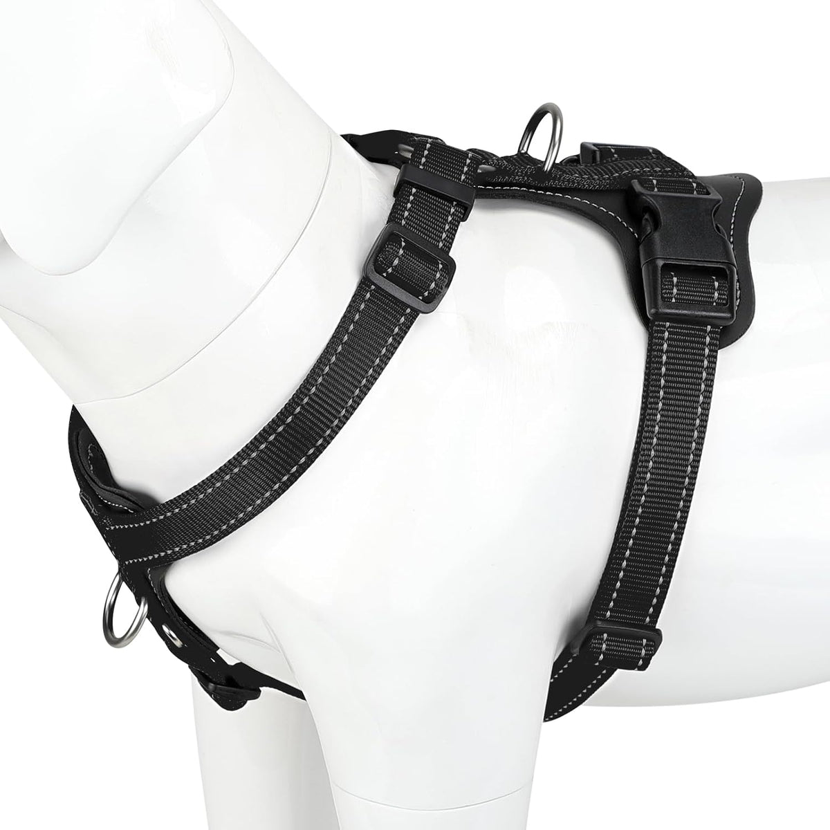 Plutus Pet No Pull Dog Harness with Leather Accents, Adjustable Reflective