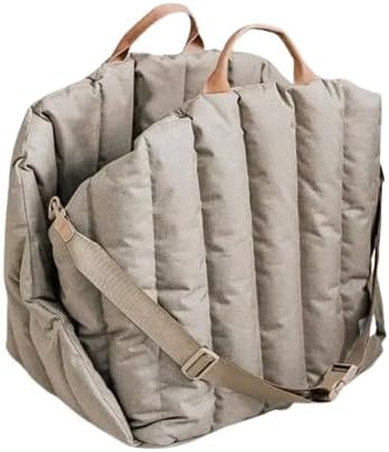 Dog Car Seat Cat Carrier Booster Seat on Car Armrest Travel Bags for Cats Dogs with Easy Carrying Strap Dog Travel Car Carrier, Dog Carry on Bag, Pet Portable Bed (Beige, Large)