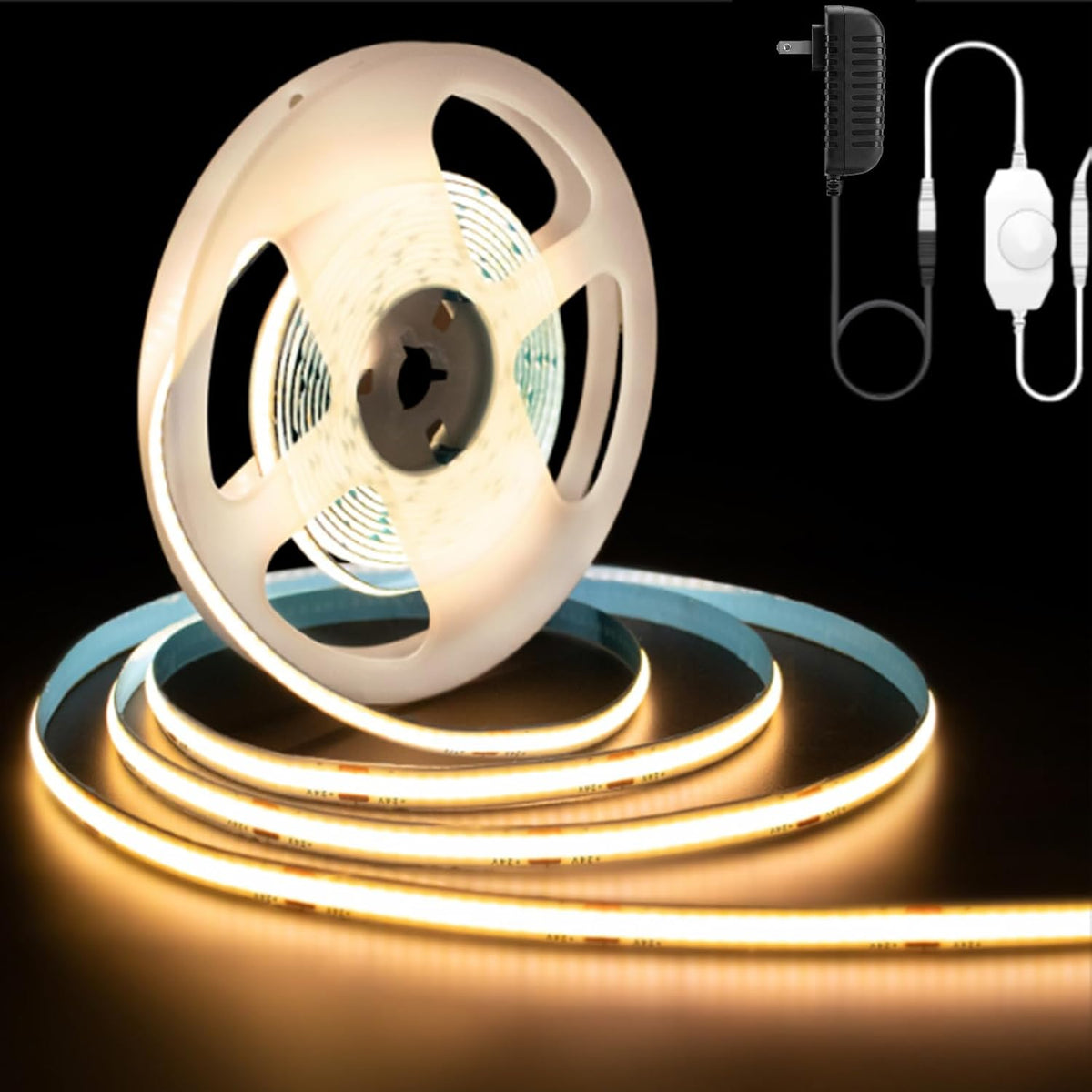 GUPUP 16.4Ft COB Turnable Rope Light, Warm White LED Strip Light