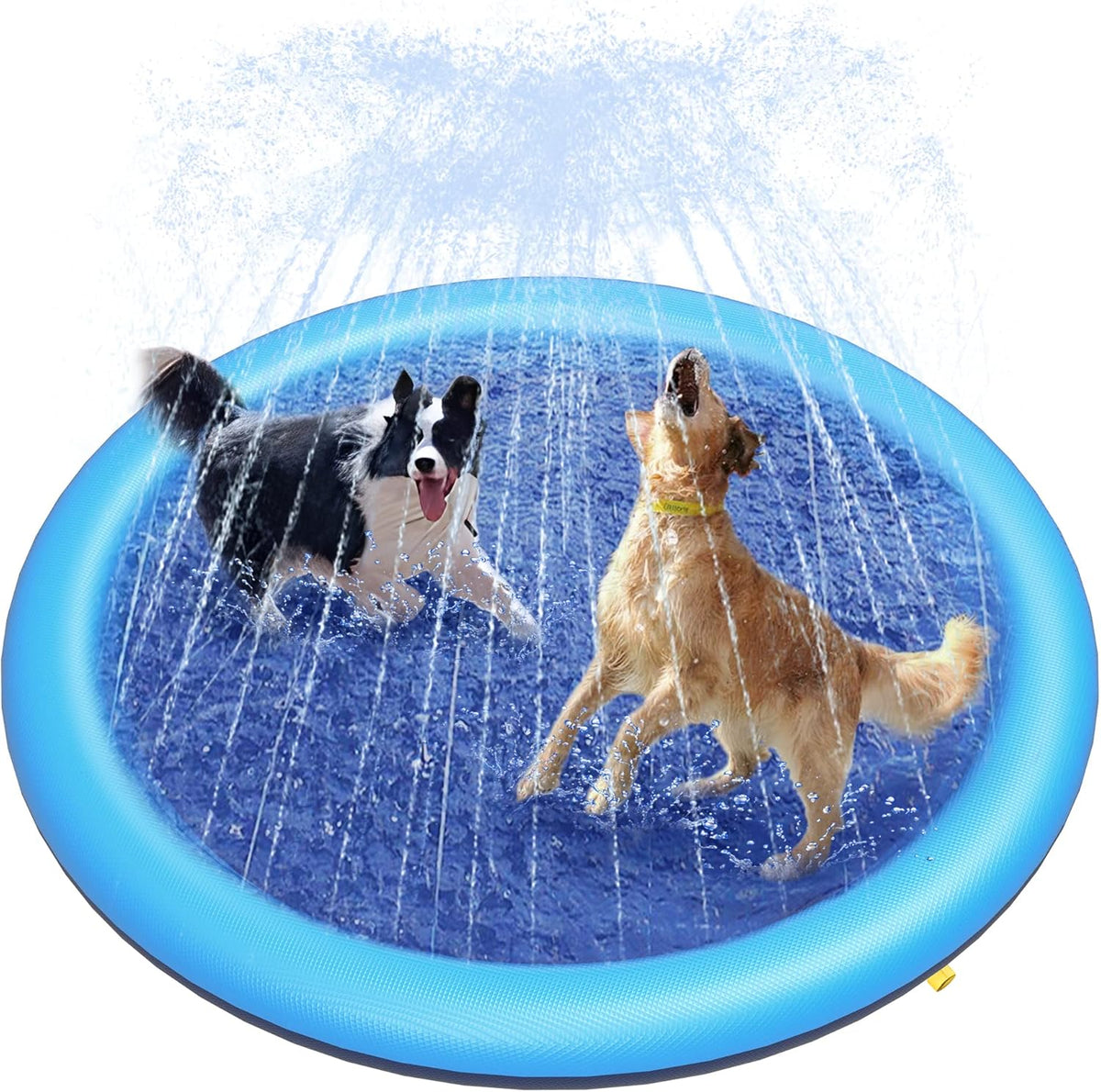 Dog Pool, Anti-Slip Splash Pad for Dogs, 59 In, Blue