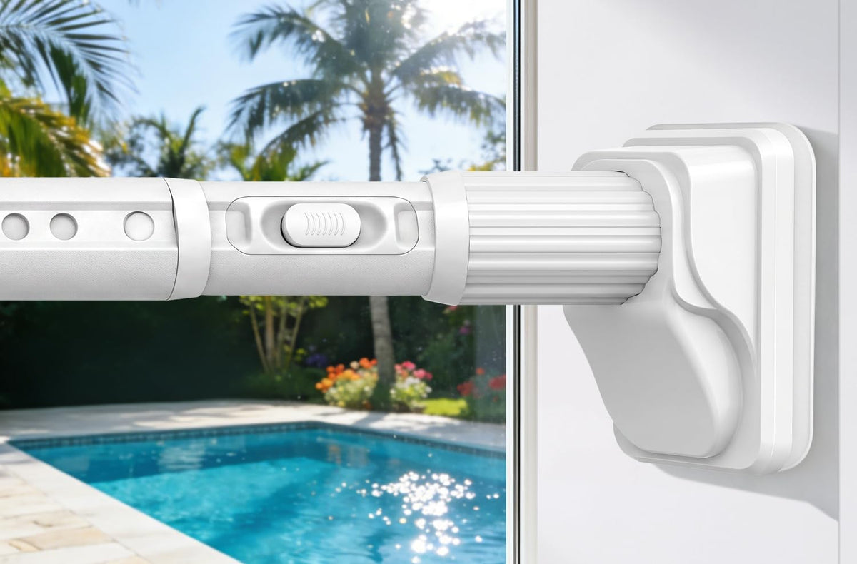 Tension Curtain Rod No Drilling, 41-86 Inch Heavy Duty Shower Curtain Rod, One-Click Adjustable Tension Rods for Bathroom/Patio/Window, Outdoor Rods, Renter Friendly, Non-Slip, White