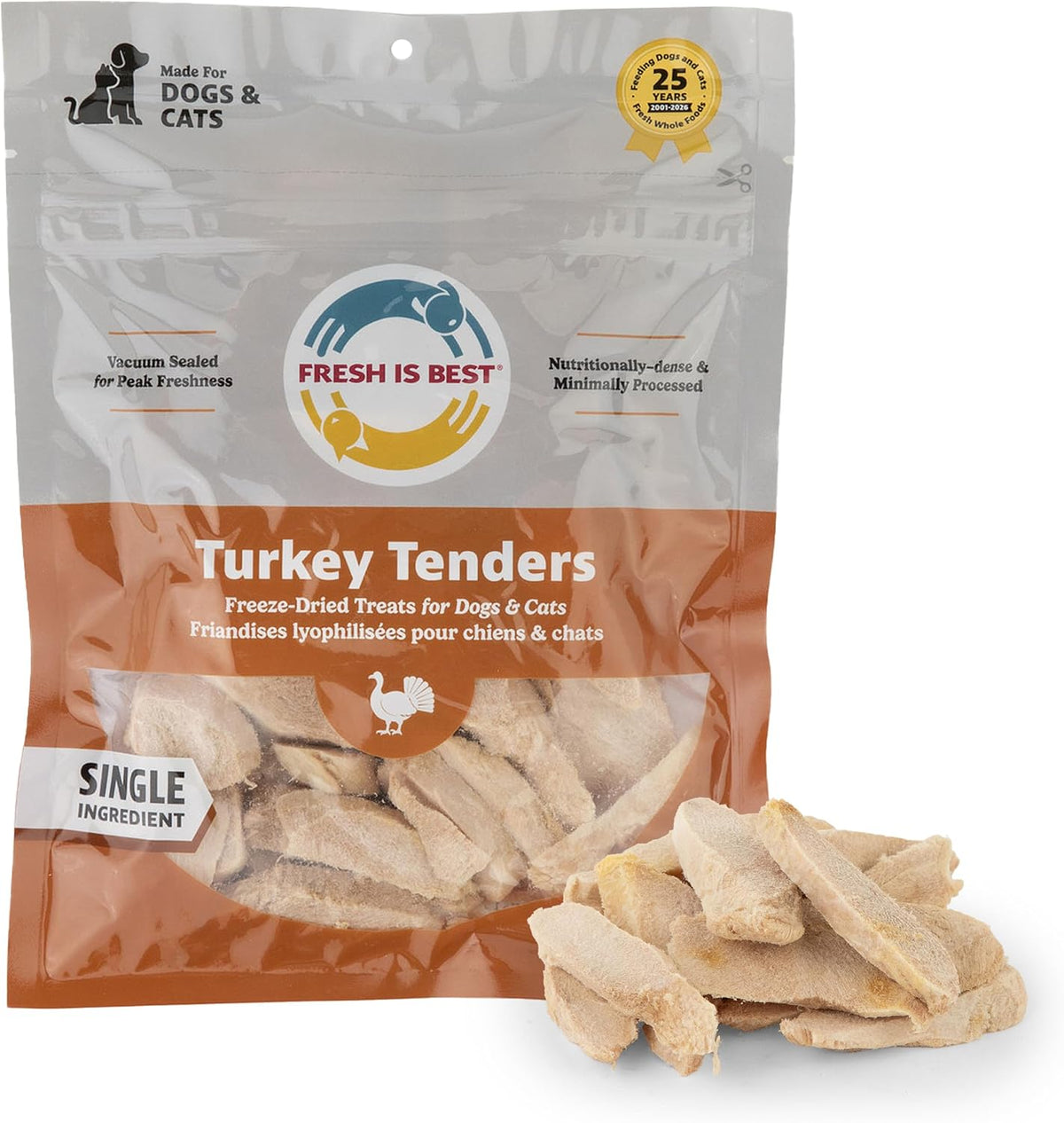 Fresh Is Best Turkey Tenders Freeze Dried Dog Treats for Cats & Dogs