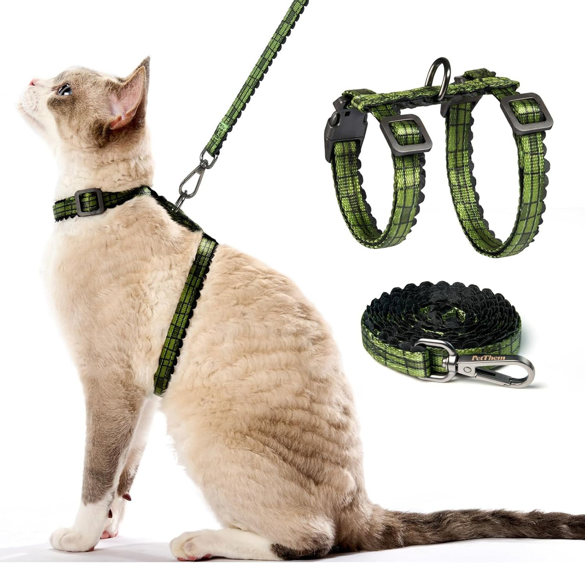 Cat Harness and Leash Set Escape Proof(Growling Crocodile)