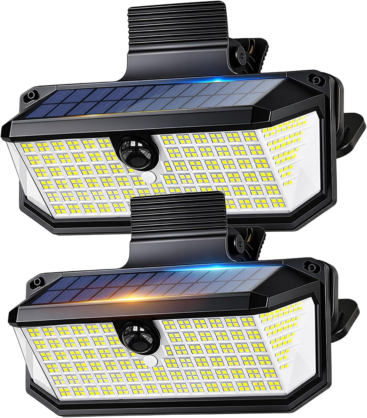Clip-On Solar Lights Outdoor, Motion Sensor 416 LED Lights 2 Pack