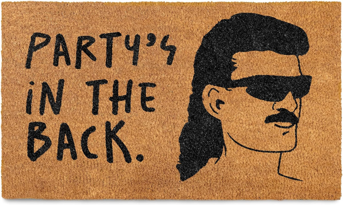 MAINEVENT Party'S in the Back Door Mat 30X17 Inch, Funny Welcome Mat Coir