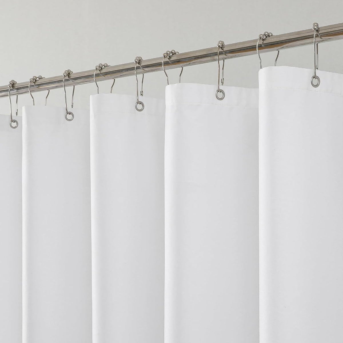 2 Pack Water-Repellent Fabric Shower Curtain Liner, 72X84 White