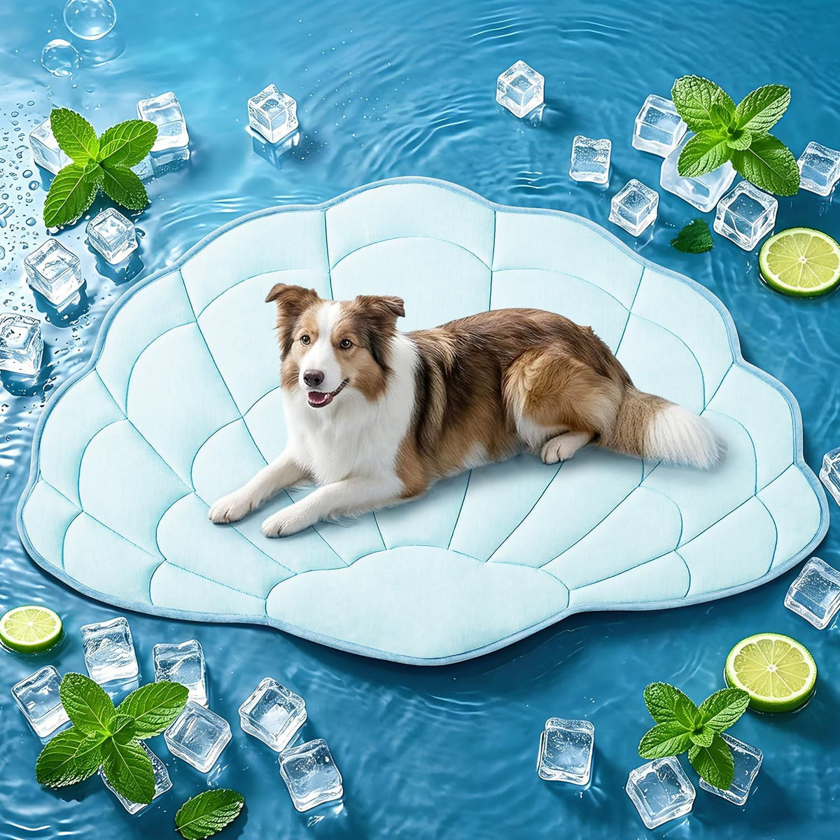 2.0 Self Cooling Mat for Dogs 36"X23" Reversible Dog Cooling Mat for Floor