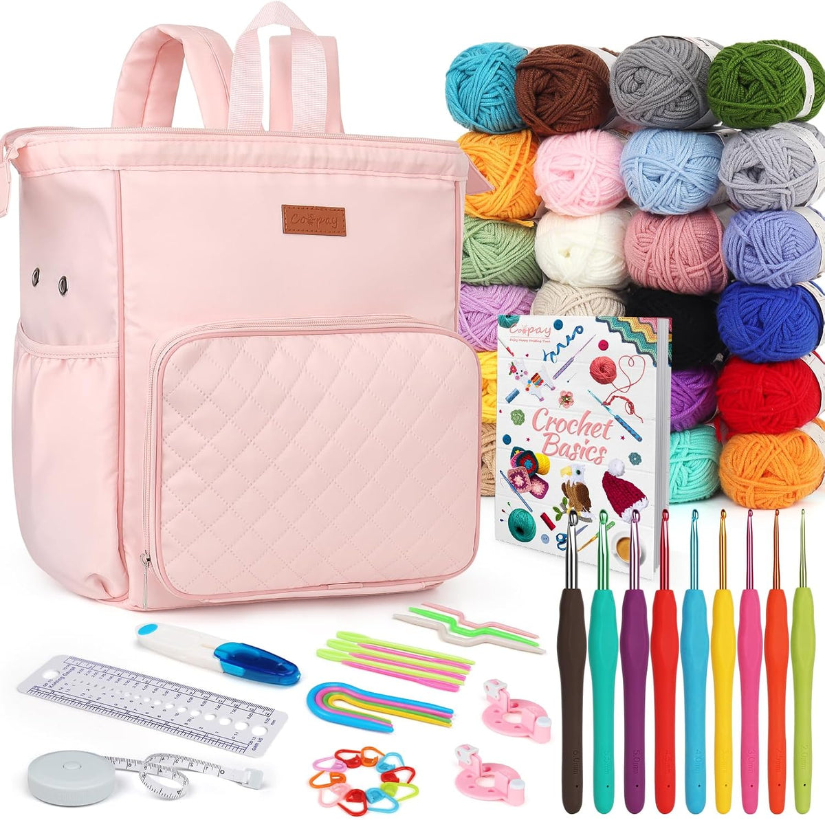 Coopay All-In-One Crochet Kit for Beginners Adults Kids-Ideal Crochet Gift