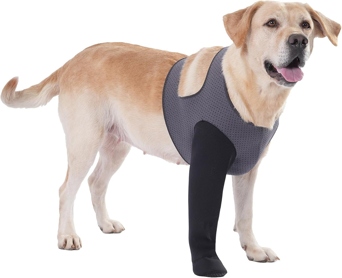 Dog Socks to Prevent Licking Paws ,Breathable Dog Leg Sleeve to Stop Licking and Biting, Firm and Secure Protect Wounds Dog Recovery Sleeve Socks(L-Right)
