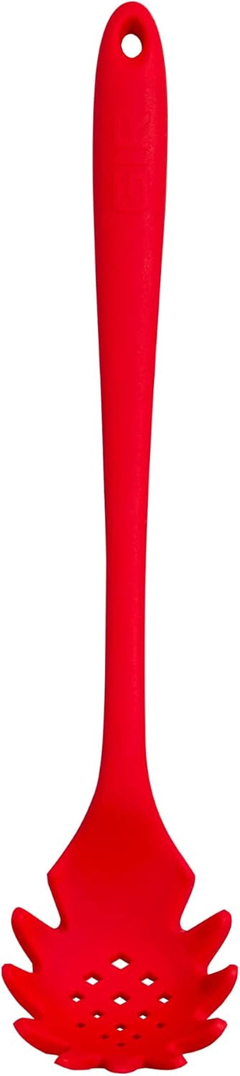 GIR 13-Inch Premium Silicone Spaghetti & Pasta Spoon – Red