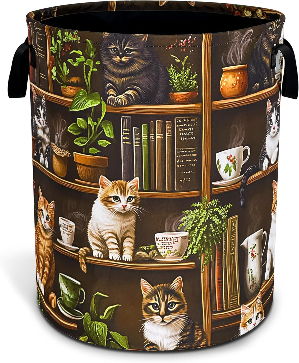 Cute Cat Laundry Basket Bookshelf Animal Oxford Cloth Laundry Hamper