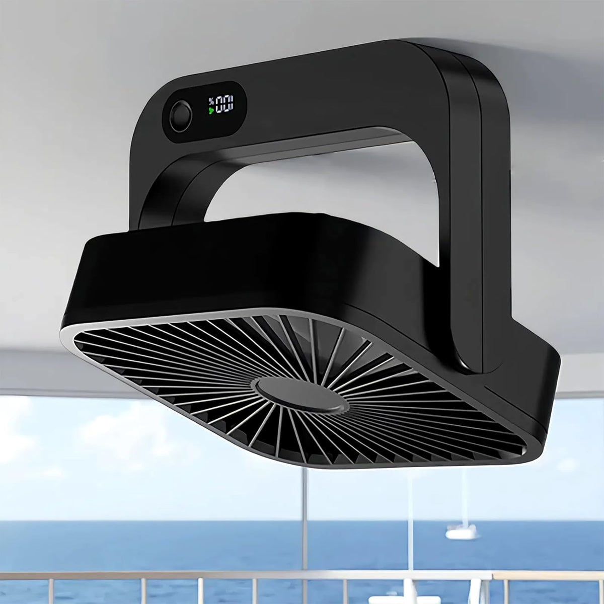 Magnetic Cruise Ship Approved Fan, 5000Mah Battery Operated Cruise Fan with 5 Speeds, Magnetically Sticks on Cabin Ceilings and Walls, Cruise Ship & Cruise Essentials 2026 - Black