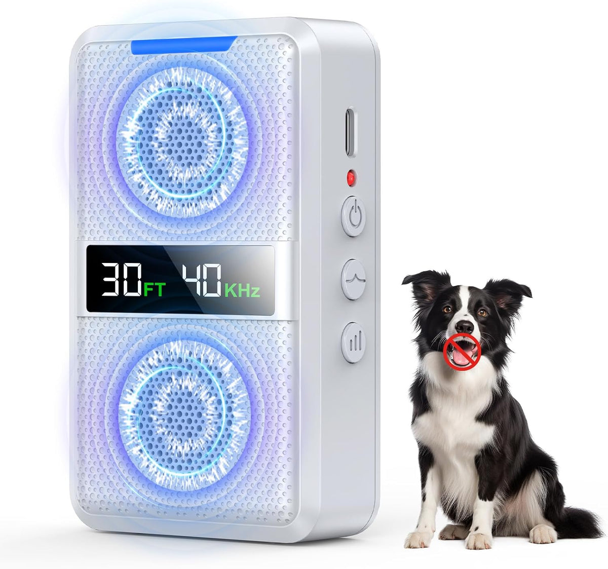 SAMULE Dog Bark Deterrent Device, Smart anti Barking Device for Dogs