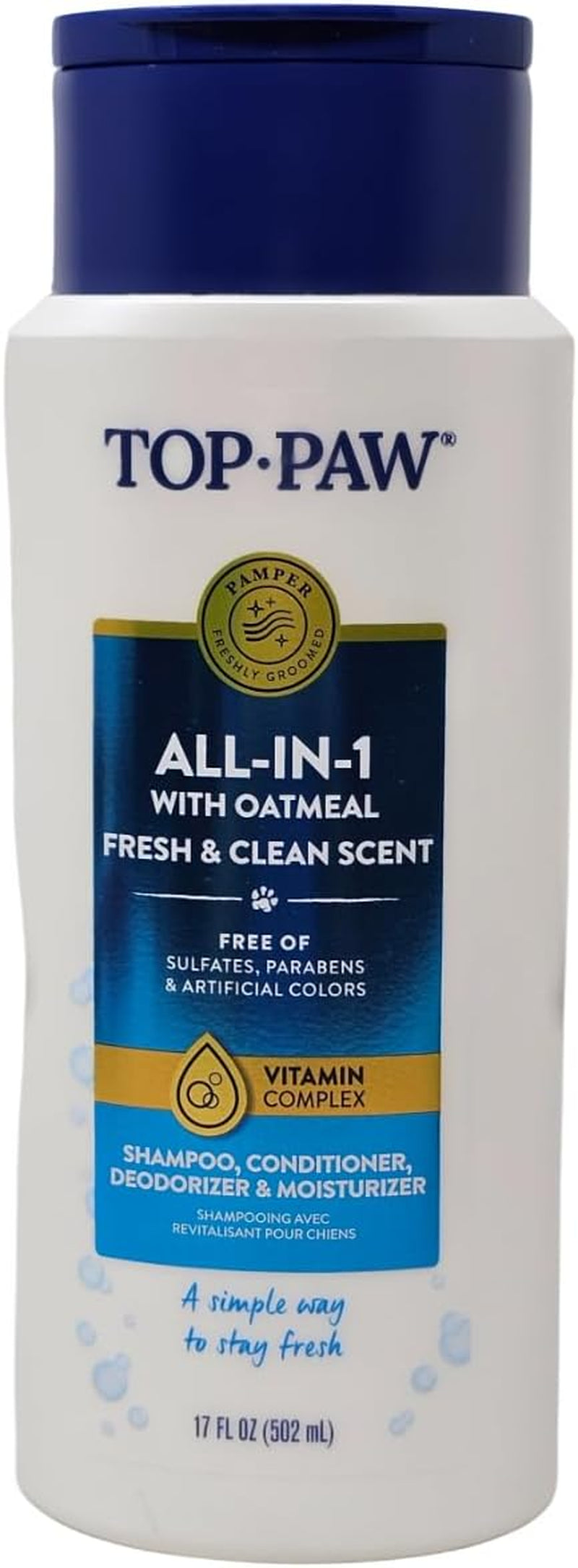 Top Paw All-In-1 Oatmeal Shampoo and Conditioner for Dogs, 17 Ounces