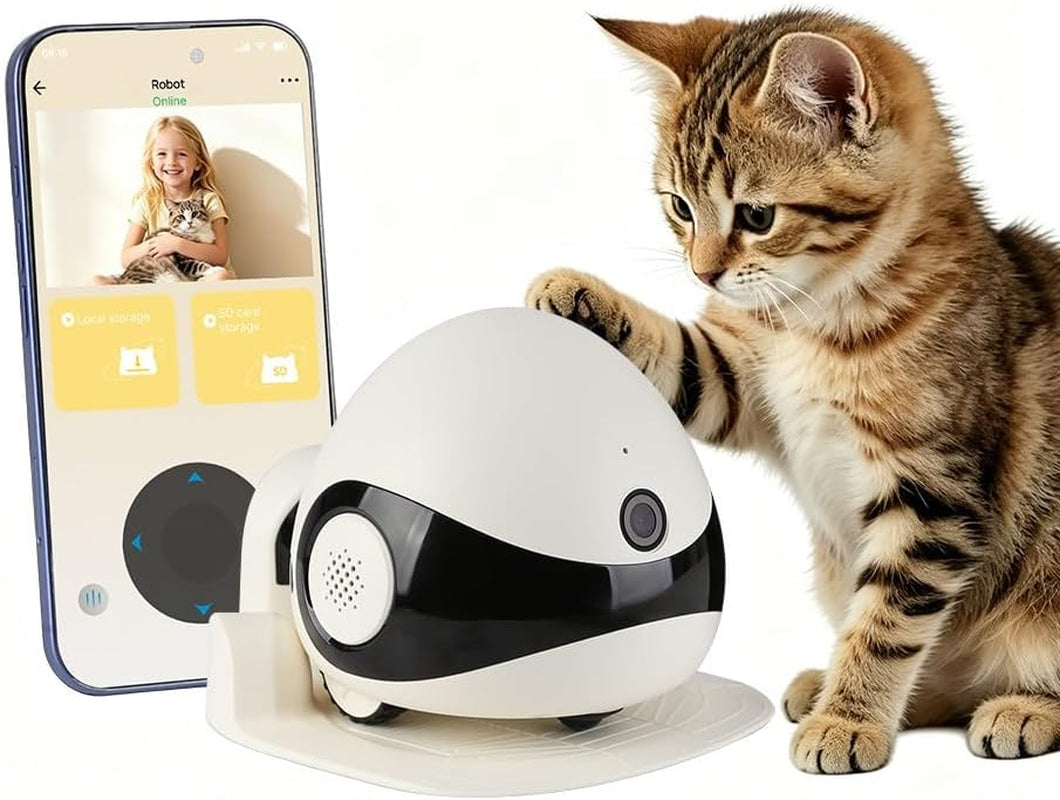 1080P Pet Robot Camera on Wheels with Two-Way Audio & Auto-Recharge