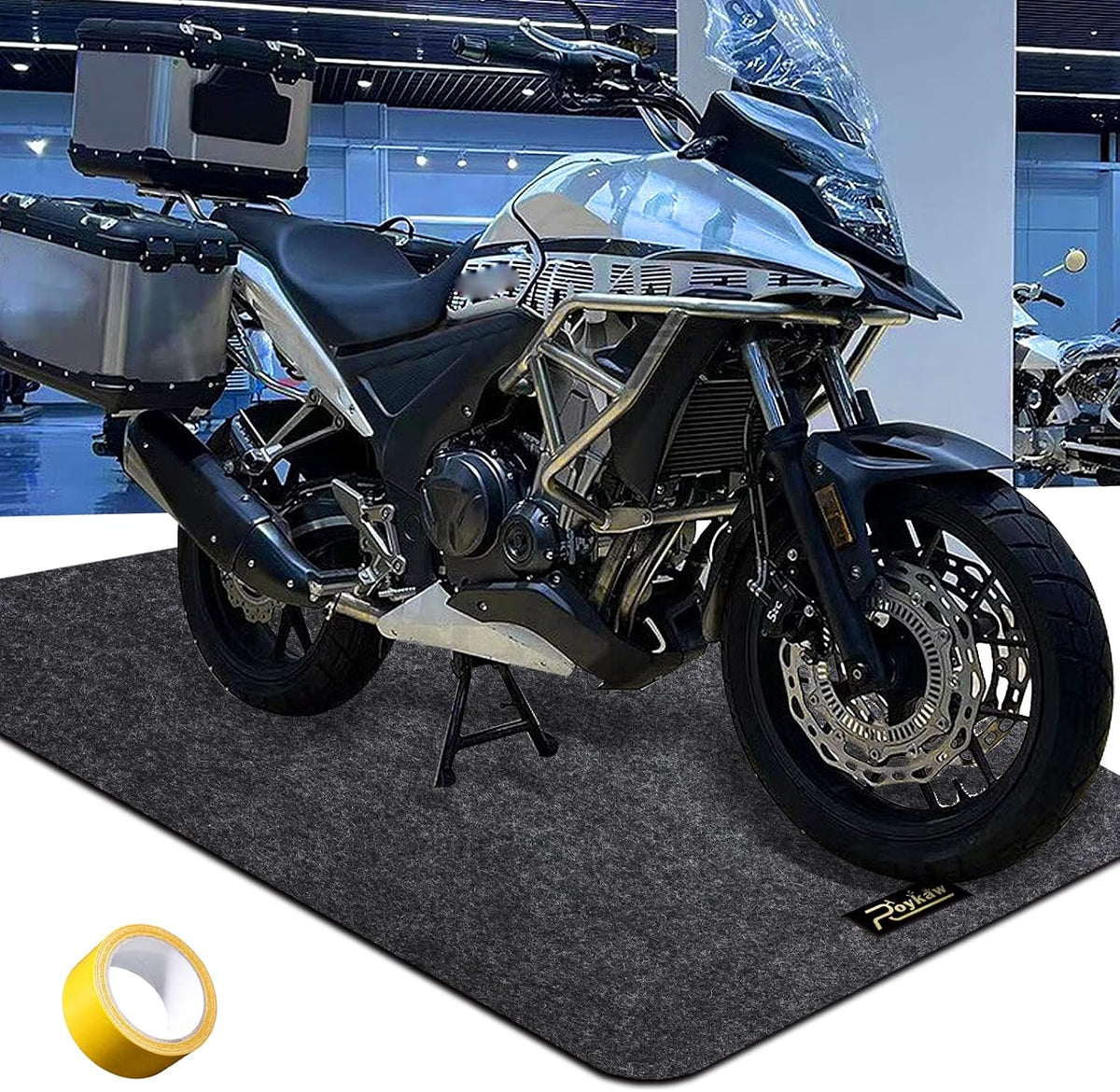 Roykaw Garage Floor Mat and Mechanic Pad, Motorcycle Parking Mat,Protect Floor from Spills, Drips, Splashes and Stains, Oil Absorbent/Cut to Size/Waterproof/Non Slip Design - 39.3" X 72.8"