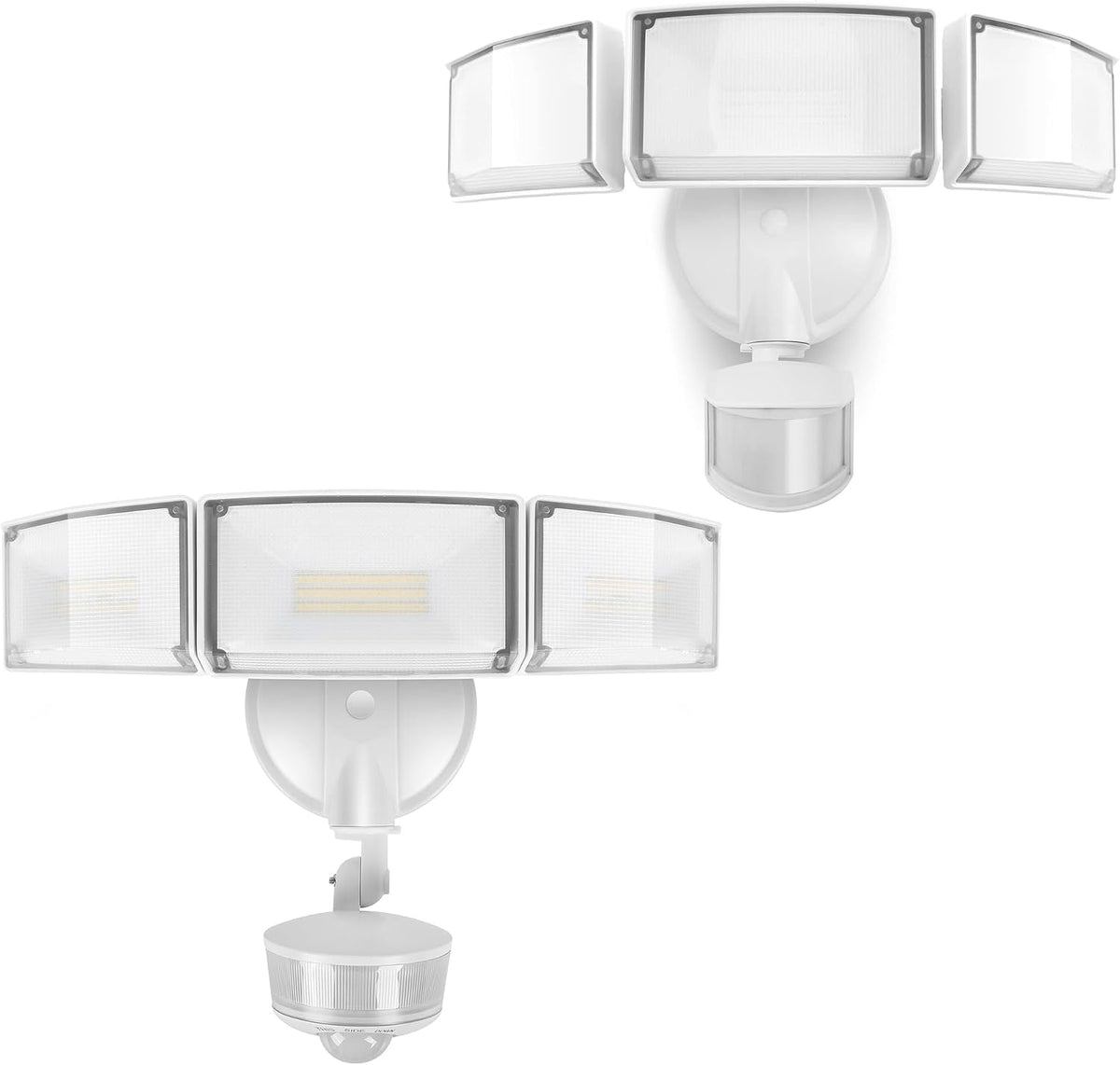 LUTEC 72W 7500LM+74W 8000 Lumen Motion Sensor Outdoor Lights, Dusk to Dawn Motion Detector Security Lights for outside Garage, Yard-White