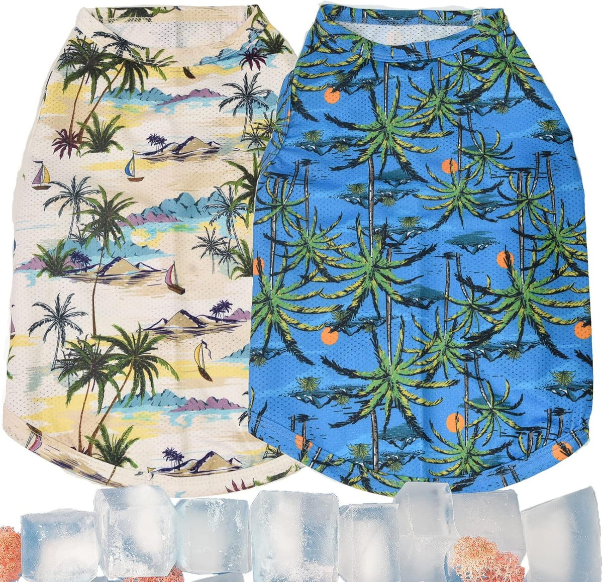 Dog Hawaiian Shirts, Mesh Fabric, Instant Cooling, UV Protection, Quick Dry, Unisex, Coco, XL, Tank Top, All Breed Sizes, 32-61 Lbs, All Seasons