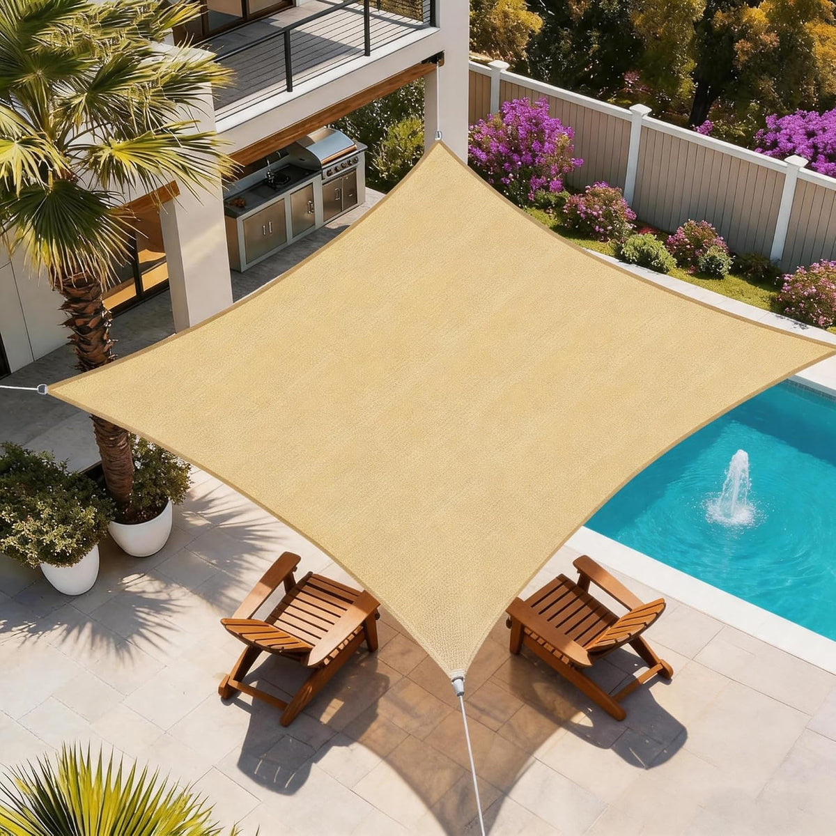 Sun Shade Sail, 10'X13' Patio Sun Shade Rectangle Heavy Duty, Breathable Weather Outdoor Shade Canopy Resistant Sun Shade Cover for Backyard Patio Garden Pool Outdoor