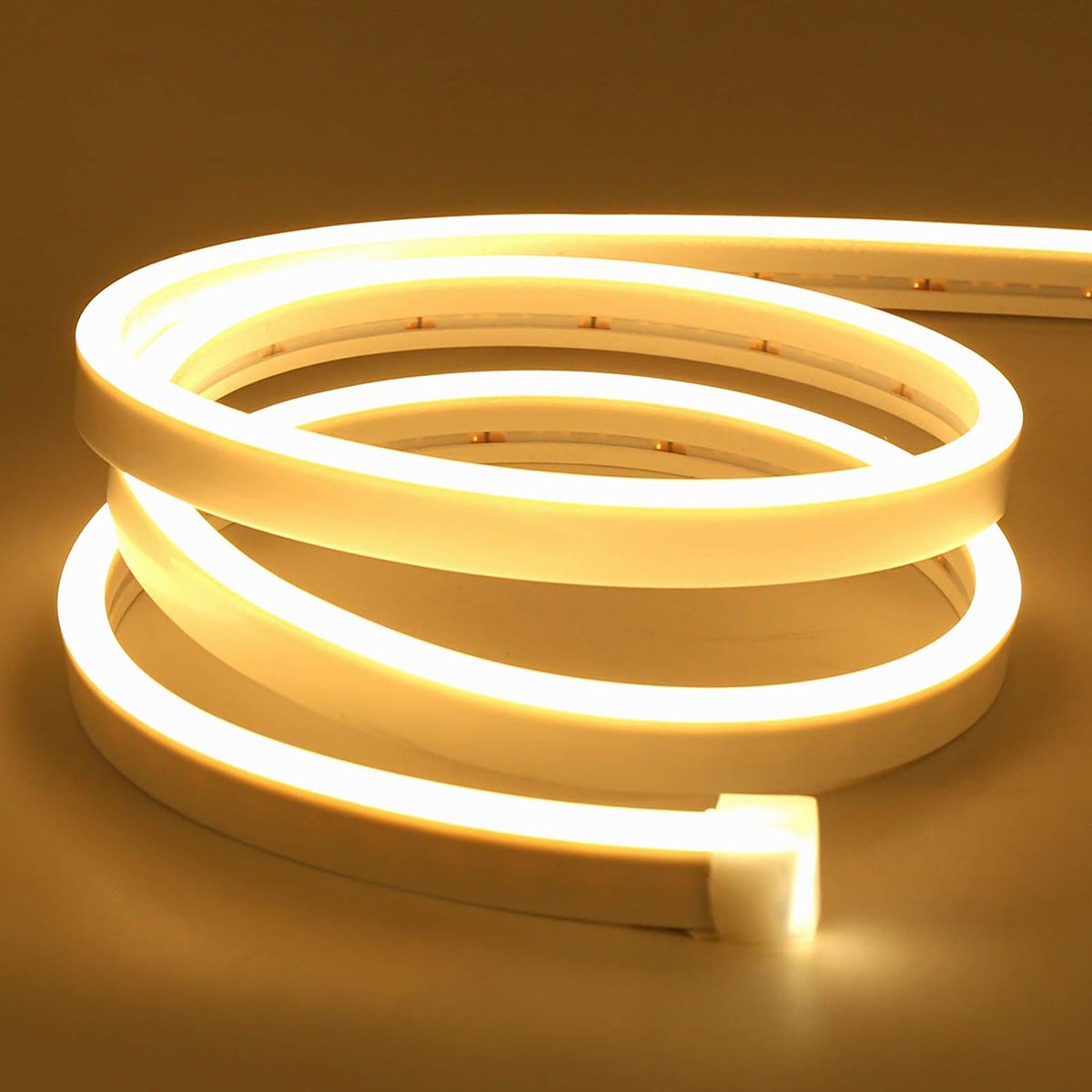 Lamomo LED Strip Lights, Warm White Neon Rope, 0.39In/Cut DIY, 16.4Ft, 12V