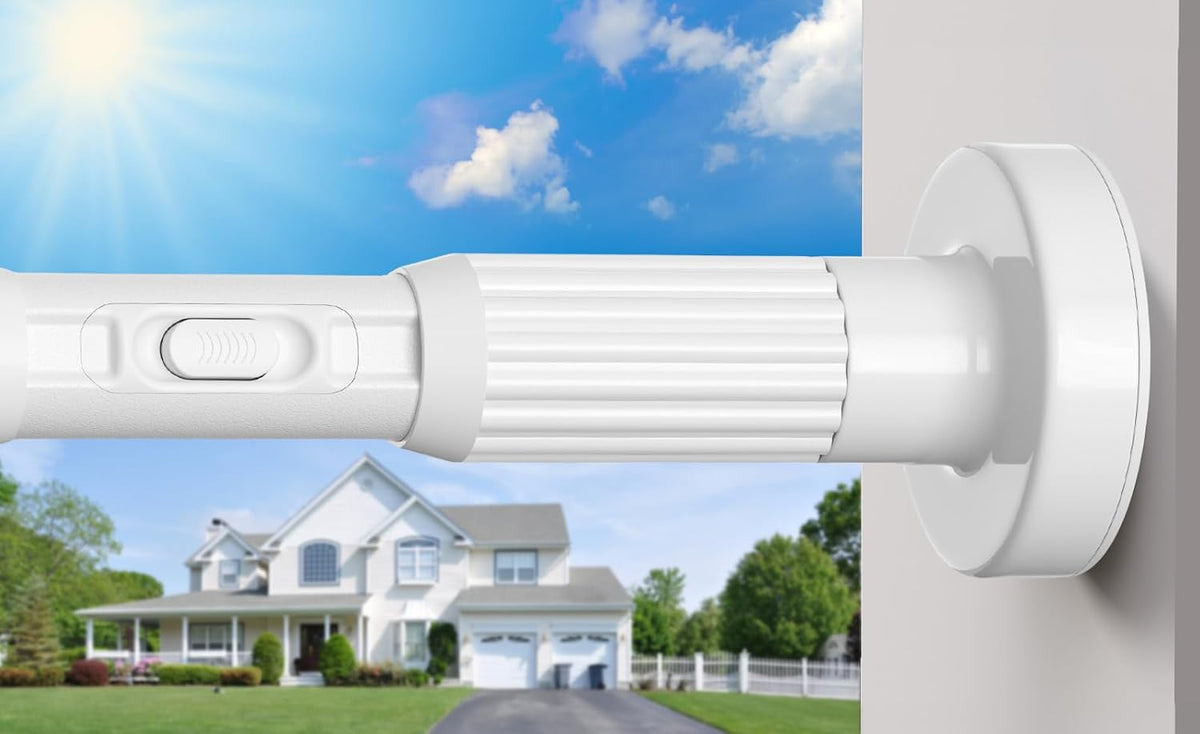 Extra Long Tension Curtain Rods 41-146 Inch, White, One-Click Heavy Duty